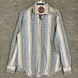 Robert Graham Colorful Abstract Long‎ Sleeve Button Down Geometric Shirt Large